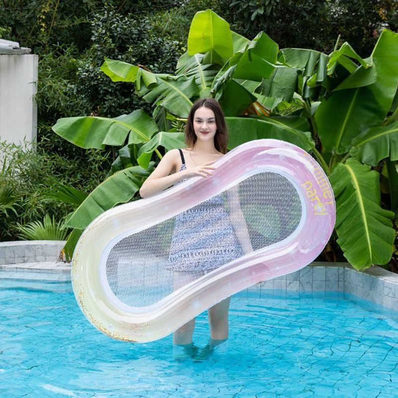 Adult Water Single Leisure Bed, Hammock, Lounge Chair With Mesh, Inflatable Floating Raft, Beach Swimming Equipment_voghion.com