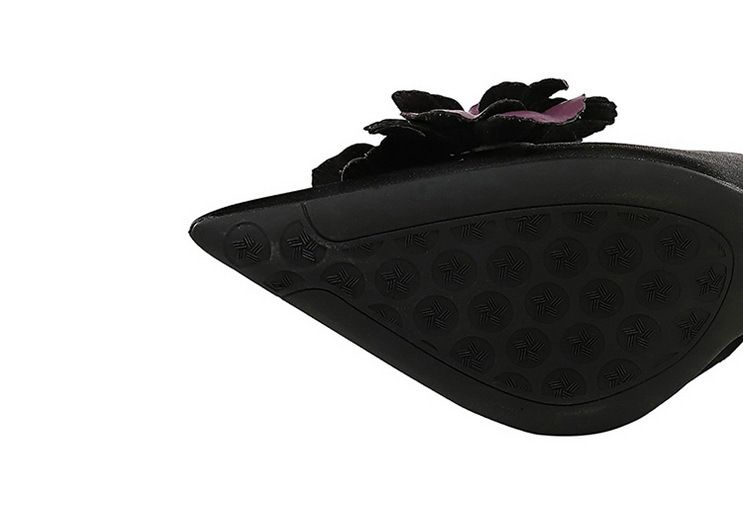 Elegante High Heels mit floralem Muster und spitzer Spitze und offenem Riemen auf der Rückseite – Damenschuhe für Bankette und besondere Anlässe, flache Einzelschuhe_voghion.com