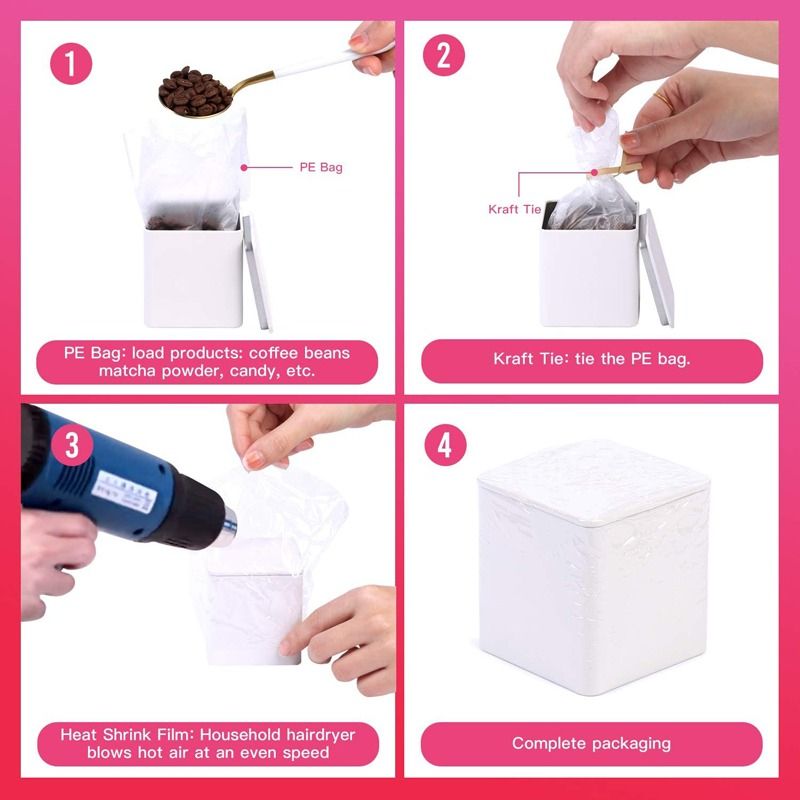 Square Tin Can Empty Cube Steel Box Storage Container kit 65mm Series for Treats, Gifts, Favors, Loose Tea, Coffee and Crafts_voghion.com