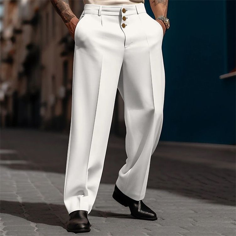 Männer Riicht Formell Hosen Locker Moud Geschäftshosen Komfort Casual Breet Laang Hosen Sozial Hosen Joggers Männerkleeder_voghion.com