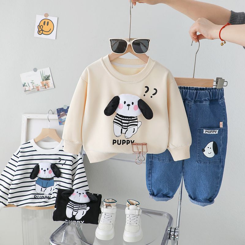 2024 Nuovo Sport Cartone animato Carino Bambini Primavera e Autunno Felpa con cappuccio Casual Due Pezzi Set_voghion.com