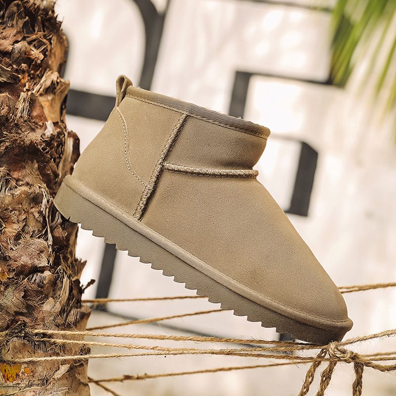 Botas de nieve de invierno para hombre, nuevas, de piel de vaca, gruesas, cálidas y antideslizantes, de algodón, talla grande, talla 40-45._voghion.com