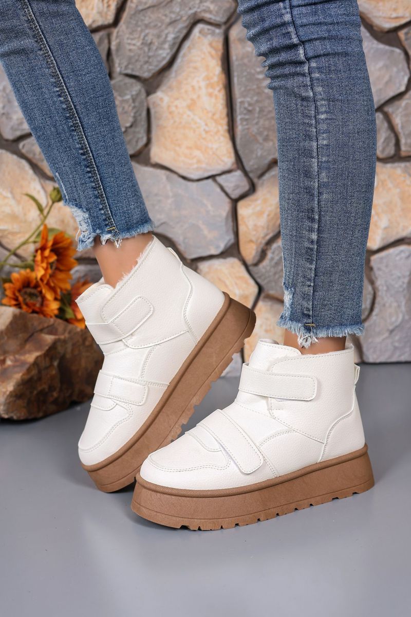 Warme Schneestiefel mit Klettverschluss, beliebte, trendige dicke Sohle, bequeme und leichte Baumwollschuhe_voghion.com