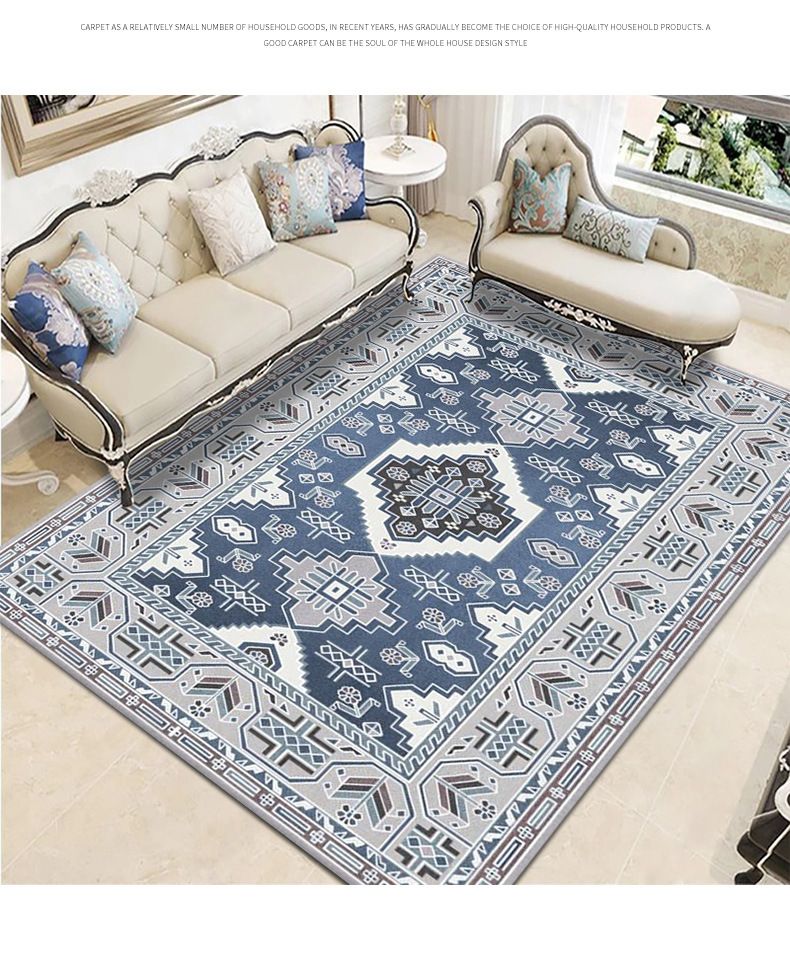 Light luxury living room carpet retro Persian bedroom bedside blanket home ethnic style coffee table floor mat sofa blanket_voghion.com