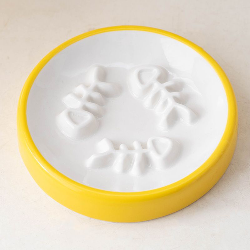 Ceramic Pet Neck Protection Anti-Choking Slow Feeder Cat Bowl Dog Food Dish_voghion.com