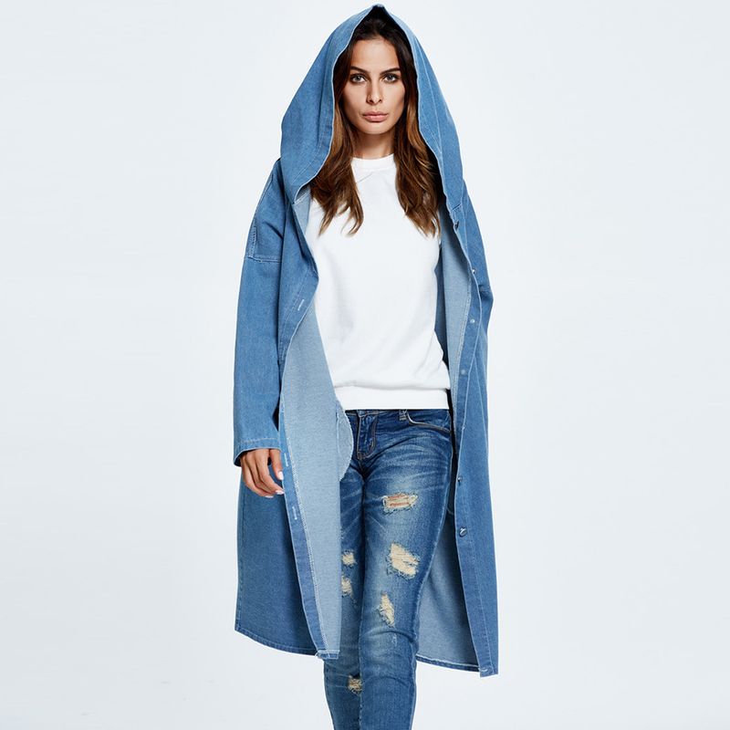 8041# Autumn And Winter New Jacket Hooded Denim Trench Coat_voghion.com