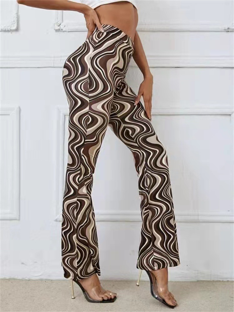 Women's water ripple yoga casual pants flared pants spring and summer_voghion.com