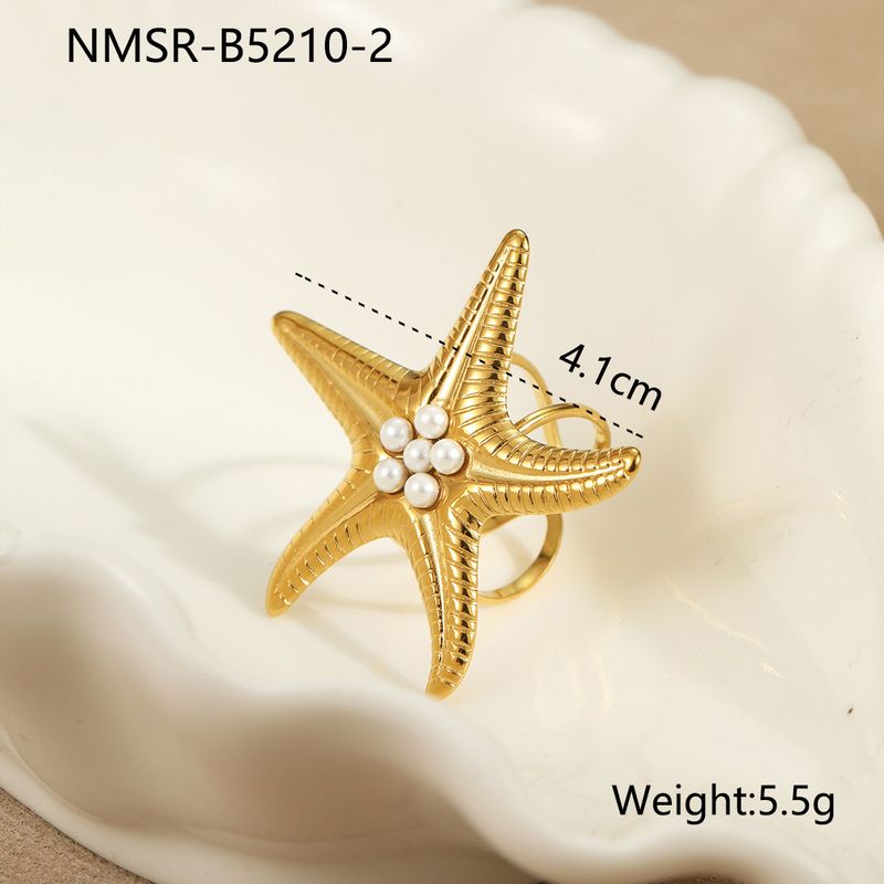 Set di orecchini e collana con perle a forma di stella marina, gioielli di alta gamma in stile resort oceanico_voghion.com
