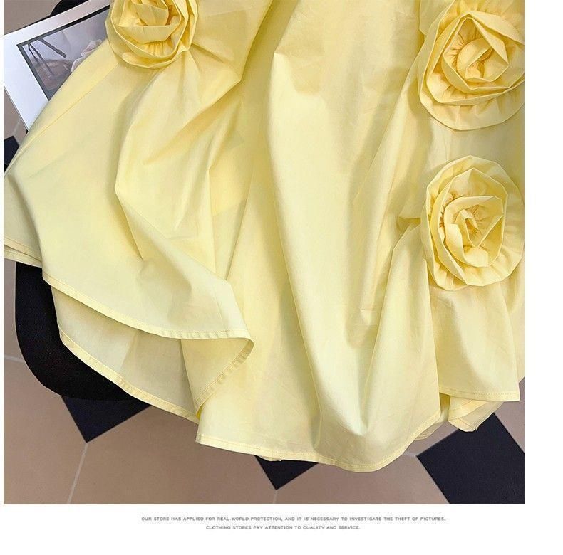 Vêtements pour enfants Robe élégante pour filles 2024 été nouveau style pour les enfants moyens et grands Robe à manches courtes élégante et douce de style coréen tendance_voghion.com