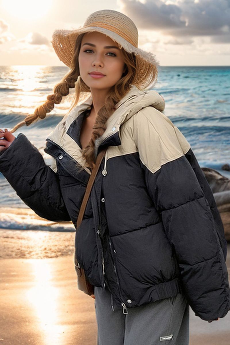 2024 nuovi vestiti invernali corti da donna con cappuccio e cappuccio, moda studentesca, giacca di cotone larga, cappotto, commercio estero_voghion.com
