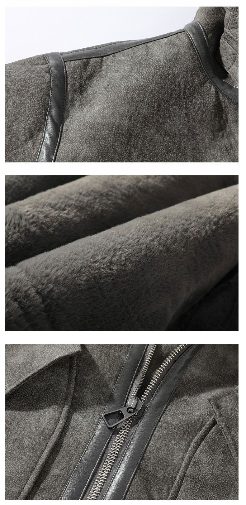 Men's Fashionable PU Leather Jacket With Fleece Lining, Warm Winter Coat For Casual Wear, Plus Size Available (PY744)_voghion.com