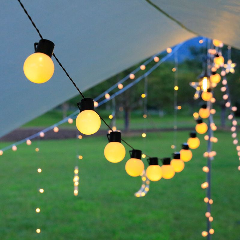 LED Bulb Outdoor Camping Canopy Solar String Wedding Night Market Stall Decoration Atmosphere Lights_voghion.com