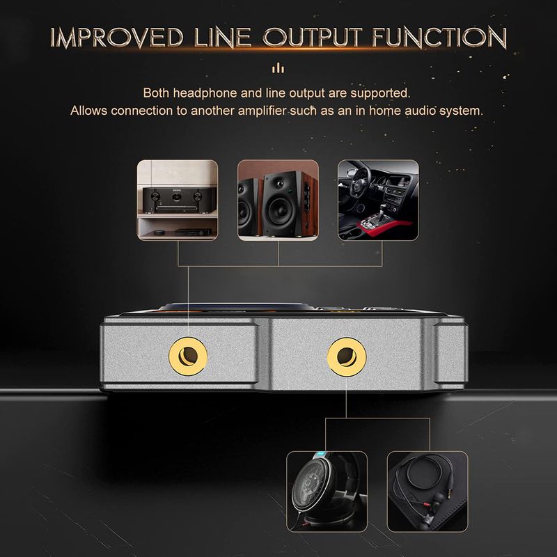 Odtwarzacz MP3 Bluetooth o wysokiej rozdzielczości – przenośny odtwarzacz muzyki HiFi z obsługą DSD256 i bezstratnym dźwiękiem do samochodu i podróży_voghion.com