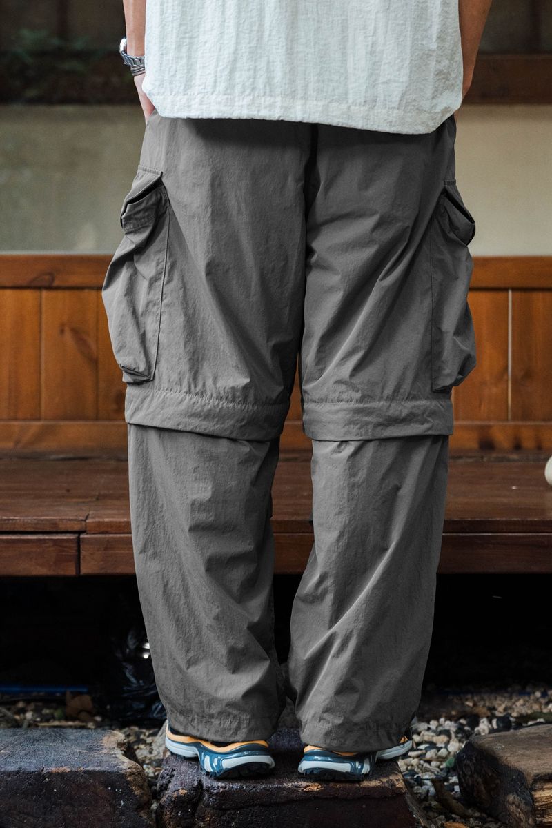 Men's Clothing Three Proof Quick Drying Detachable Workwear Pockets Outdoor Functional Loose Straight Trousers_voghion.com