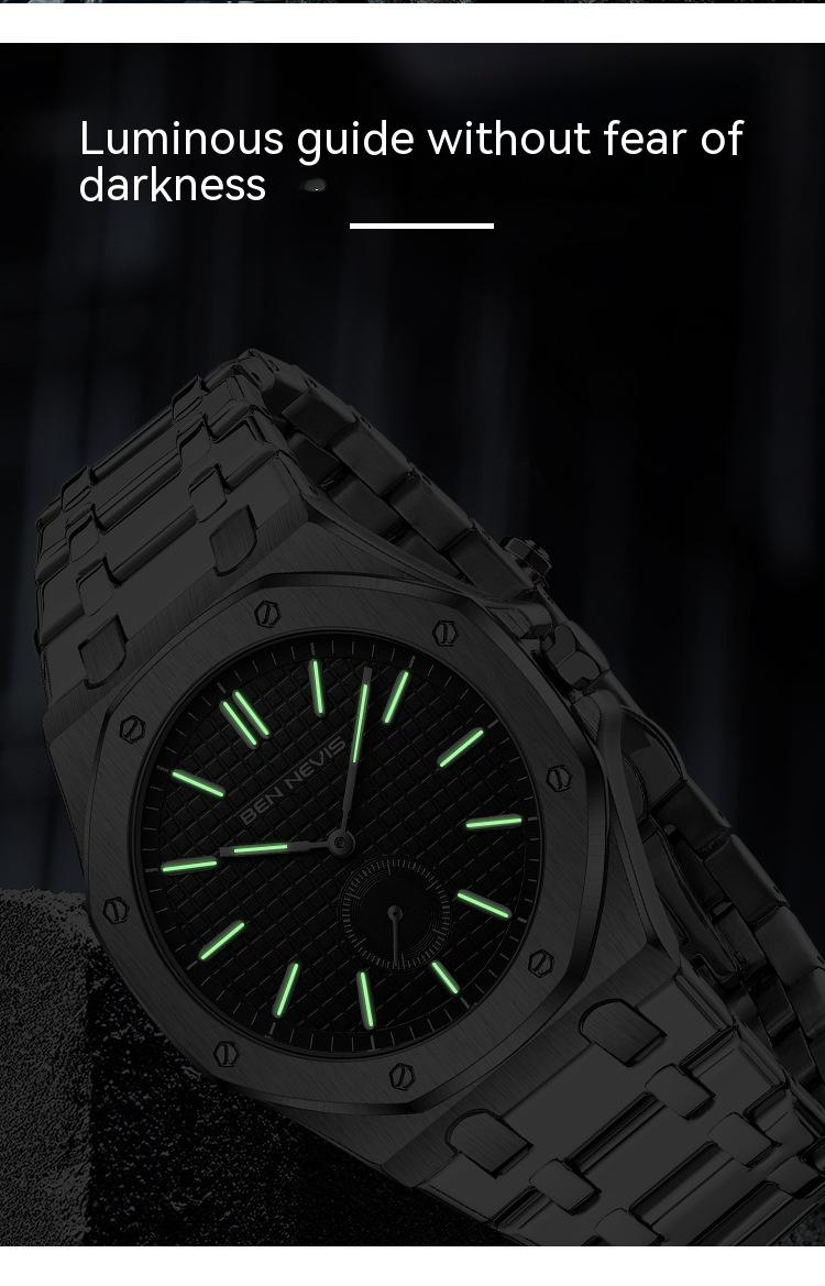 Benevi tömör acél zenekar pillangó csat férfi kvarcóra alkalmi üzleti óra férfi sokoldalú választás óra_voghion.com