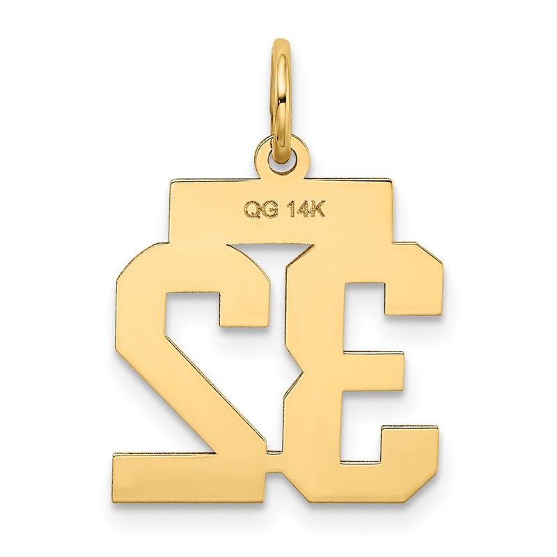 14k Small Polished Number 32 Charm_voghion.com