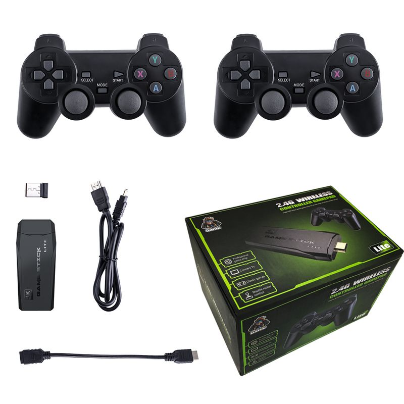 Console portable rétro vidéo 64 go, 10000 jeux intégrés, contrôleur sans fil, bâton de jeu pour PS1/GBA, cadeau de noël pour enfants_voghion.com