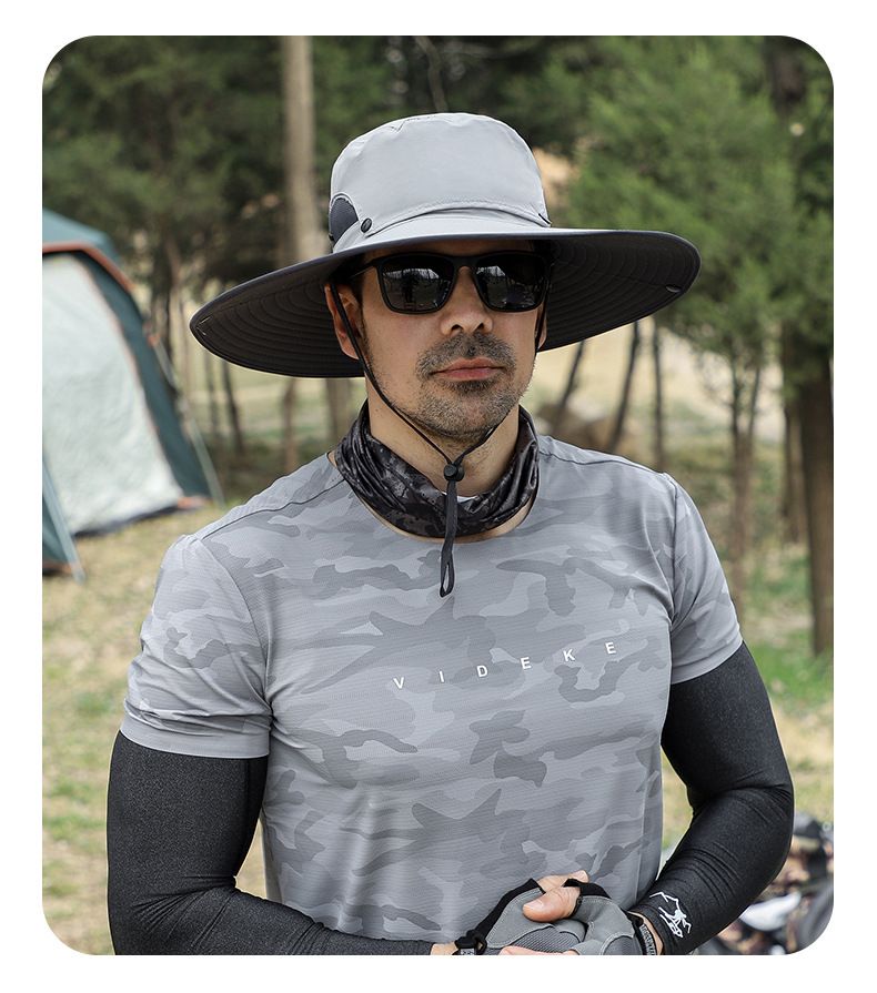 Men's Mesh Breathable Fisherman Hat - Detachable Top & UPF 50+ Sun Protection For Summer Fishing_voghion.com