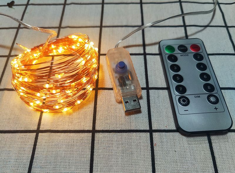 USB Remote Control LED Fairy Lights With 8 Color Options, Flexible Copper Wire String Lights For Christmas, Wedding, Party, Home Decoration_voghion.com