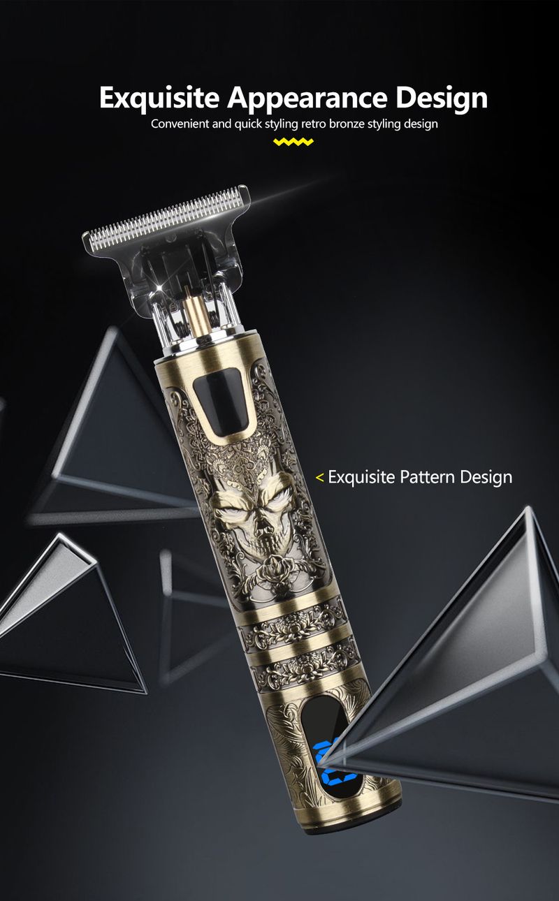 Rechargeable electric hair clippers carving gentleman new hair salon home hair clipper T9 oil head hair clipper bald artifact_voghion.com