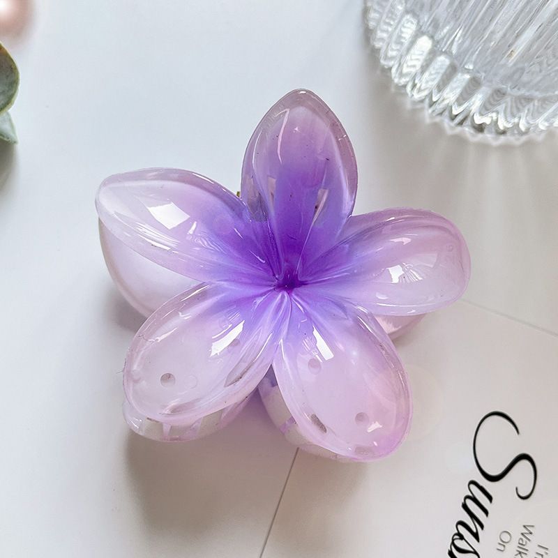 Clip per capelli unisex in stile resort, con frangipani e fiori di caramella, per spiaggia e mare, con sfumatura, per la parte posteriore della testa, a forma di squalo_voghion.com