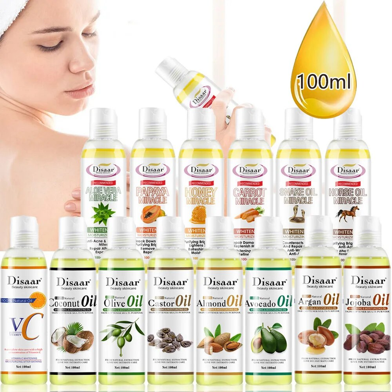 100 ml reine natürliche pflanzliche ätherische Öle, Aloe VC, Avocado, Honig, Schlange, Argan, Olive, Karotte, Pferdeöl, Massageöl, aufhellende Hautpflege_voghion.com