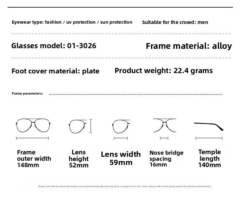 Occhiali da sole da aviatore in metallo con doppio ponte, montatura grande, protezione UV, per uomo e donna_voghion.com