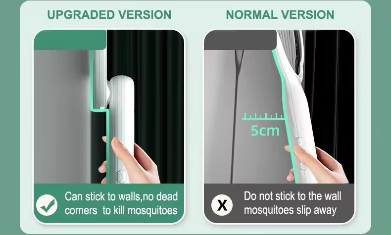 Folding Mosquito Swatter 2 in 1, Mosquito Trap Light and Racket, USB Rechargeable Electric Fly Swatter for Home and Outdoor_voghion.com