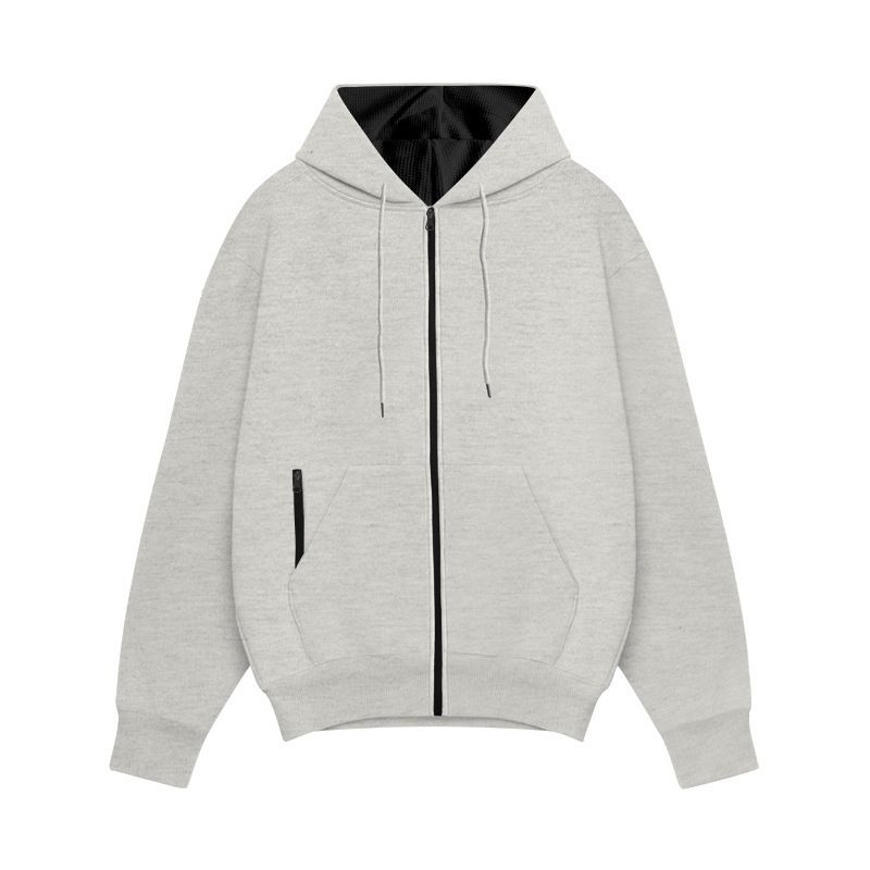 Herrkläder höst och vinter herr enfärgade långärmade byxor med huva sport fritid plus sammet varm tjock kostym_voghion.com
