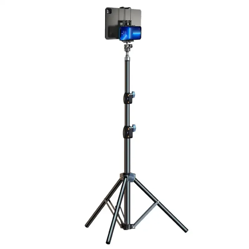 2 In 1 55cm Adjustable Tablet Tripod Floor Stand Holder Live Mount 4-13 Inches For IPad IPhone Bracket Support_voghion.com