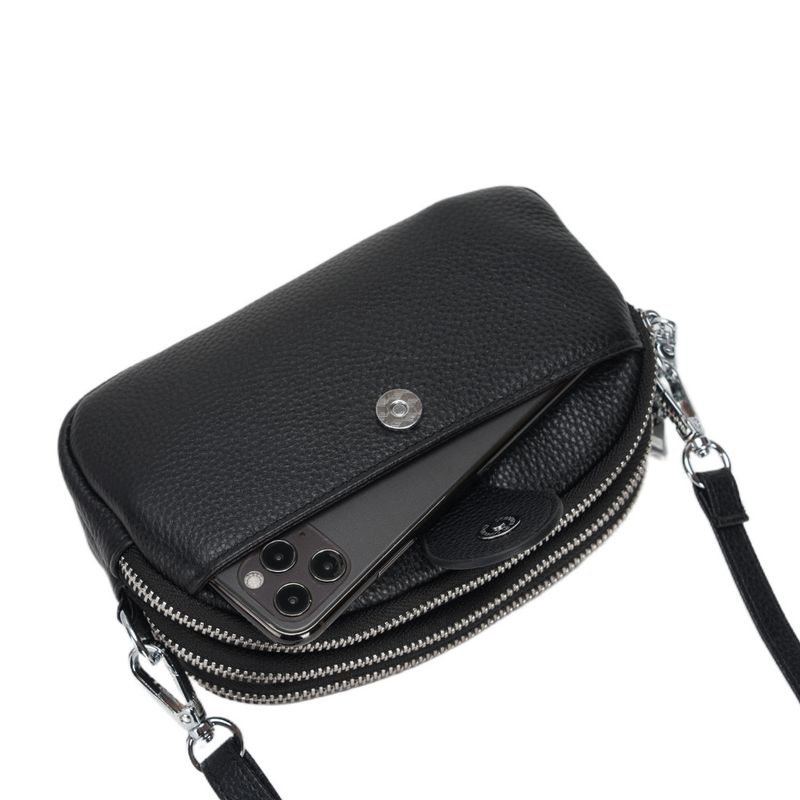 Borsa a tracolla semplice e leggera con tre manici, da donna, in vera pelle di vacchetta, con strato superiore, 2025_voghion.com