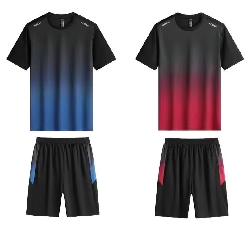 Unisex Lockeres, bequemes Fitness-Laufradtraining, schnelltrocknendes Outdoor-Freizeitsport-Zweiteiler-Set_voghion.com