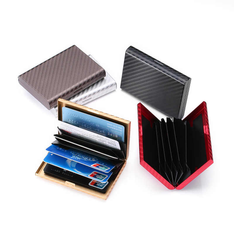 Bycobecy Custom Carbon Fiber Card Holder Metal Plastic NFC Wallet Passport Holder Document Organizer RFID Slim Wallets_voghion.com