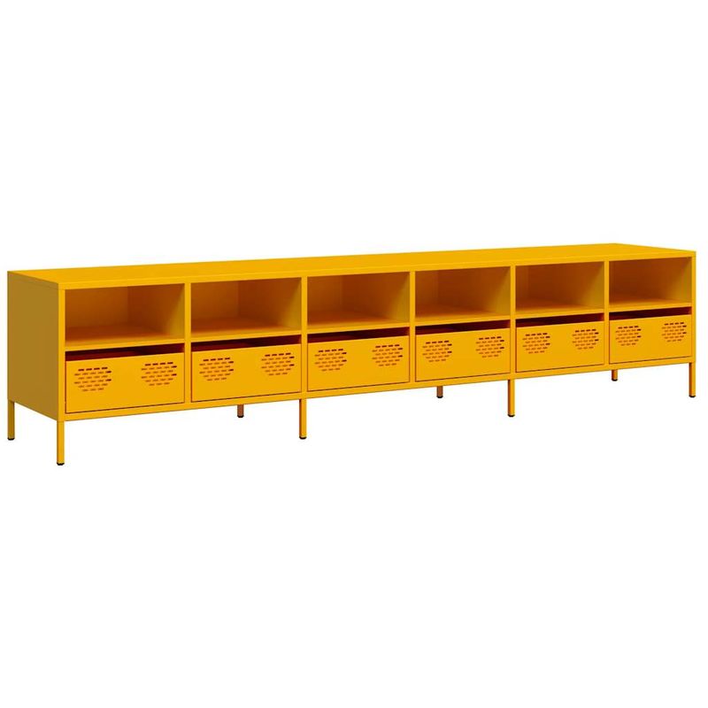 TV-Schrank Senfgelb 202x39x43,5 cm Kaltgewalzer Stahl_voghion.com