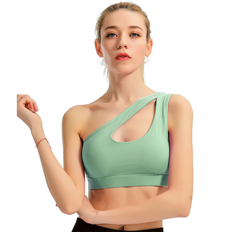 SUPERFLOWER Reggiseni yoga monospalla da donna Push Up Sport Top Crop Gilet atletico_voghion.com