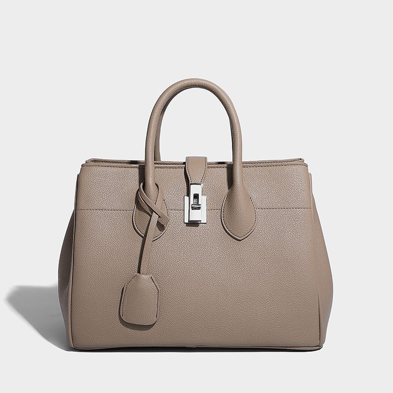 Vintage-inspirierte Tragetasche mit großem Fassungsvermögen. Stilvolle, vielseitige Handtasche mit Schlossverschluss, mehreren Taschen, perfekt für Arbeit, Reisen und den täglichen Gebrauch_voghion.com