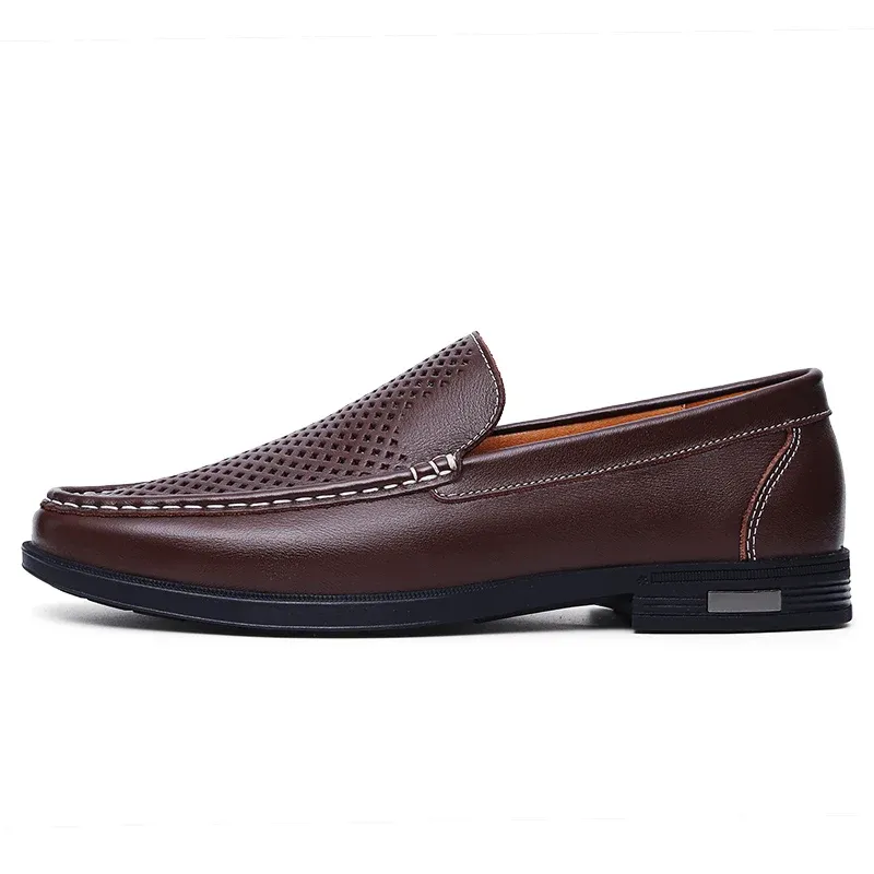 Herren Usmarke Slipper aus echtem Leder Neue Freizeitschuhe für Herren Designer Mokassins Heißer Verkauf Drive Schuhe_voghion.com