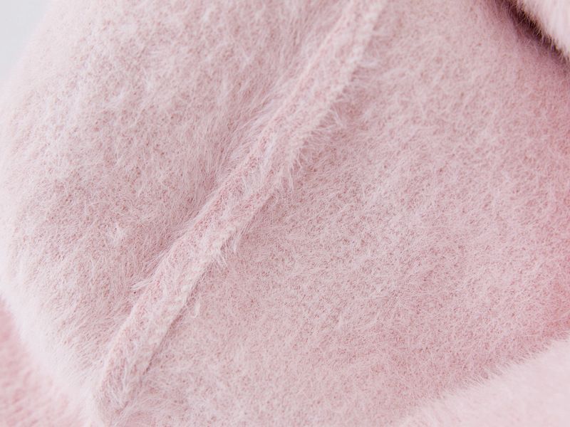 Maglione lavorato a maglia per bambine con colletto a bambola - Top invernale in morbido pile di visone per bambine (8-16 anni)_voghion.com