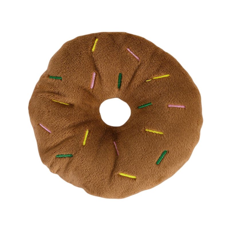 Soft Plush Sound Dog Toy Doughnut Pizza Shape Pet Squeaky Toys For Small Medium Large Dog Puppy Cleaning Teeth Chew Toys_voghion.com