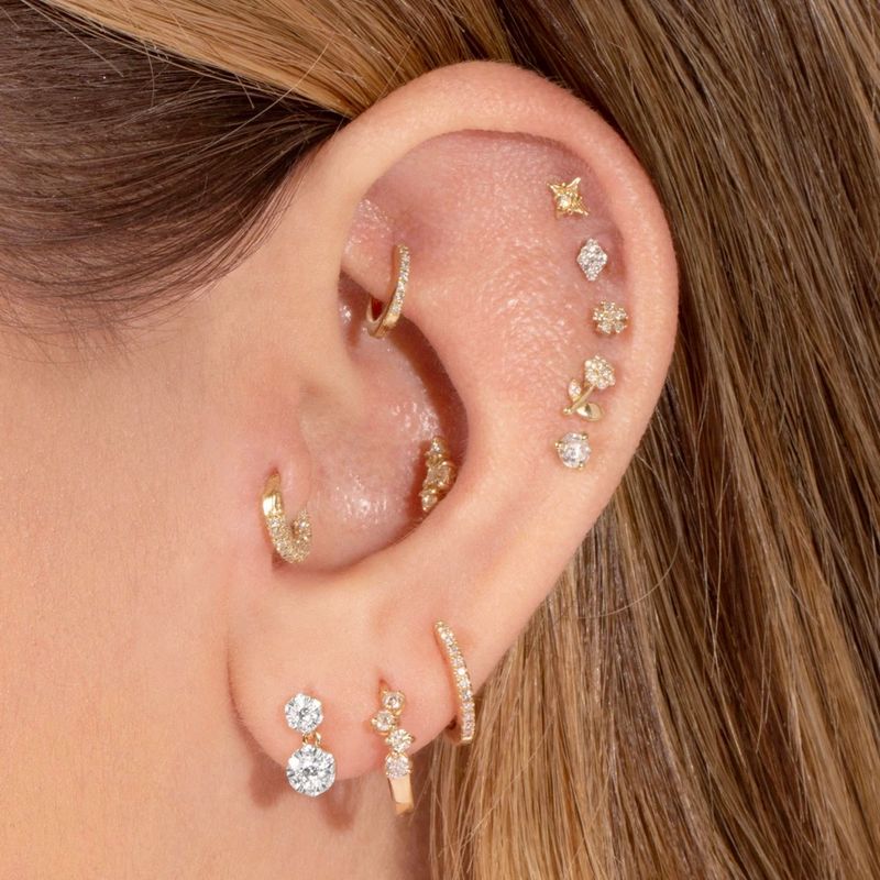 Y2K Nelkenohrringe für Frauen, gefertigt aus zartem Min-Schmuck aus Knorpelgewebe. Ohrringe, Modeschmuck,_voghion.com