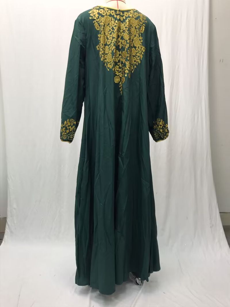 Muslim Abaya Islamic Clothing For Women Dubai Kaftan Robe Dress Turkish Abaya Printed Robes Long Dress Elbise Traditional Cloth_voghion.com