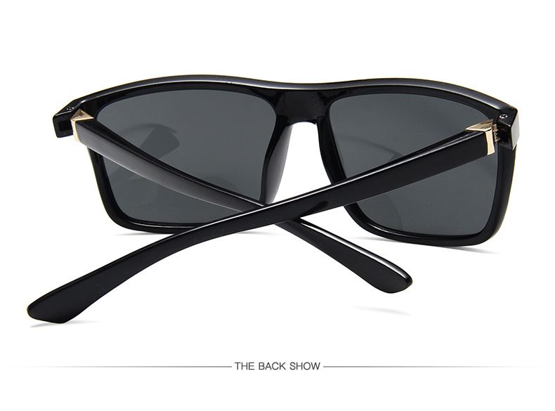 VOOTHOST Occhiali da sole polarizzati quadrati neri classici da uomo alla moda con specchio blu Occhiali da sole unisex vintage antiriflesso per la guida UV400 F0078_voghion.com