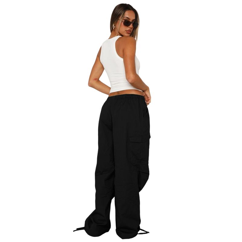 Women's Cargo Pants With Drawstring Waist & Multiple Pockets - Comfortable Loose Fit Straight Leg Workwear Pants For Casual Street Style_voghion.com