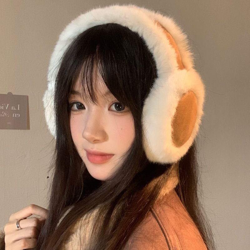Cache-oreilles en daim et peluche pour femme, cache-oreilles chauds en velours, résistants au froid, idéal pour le cyclisme, tendance hiver_voghion.com