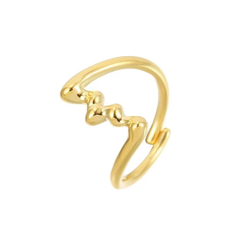 2025 Nuovo stile minimalista, anello aperto regolabile geometrico con onda irregolare per indice_voghion.com