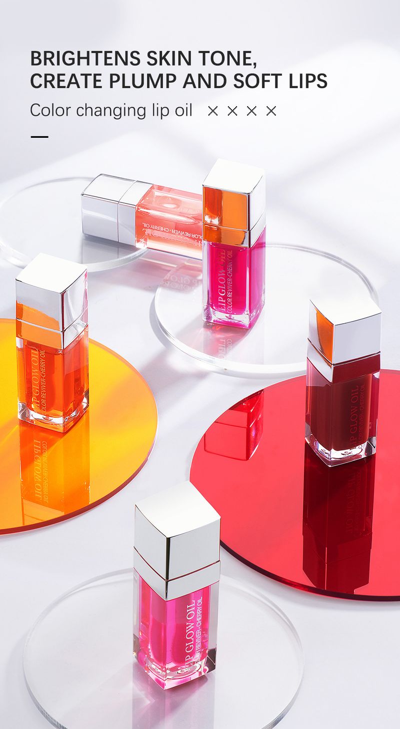 Getöntes Lippenöl, feuchtigkeitsspendend und feuchtigkeitsspendend, Lippenglasur, klarer Wassernebel, pralle Lippen, Lipgloss_voghion.com
