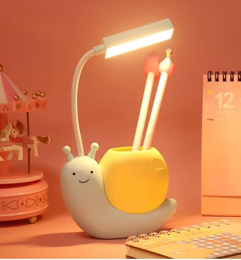 Lampada da scrivania per bambini, a LED, ricaricabile, con protezione per gli occhi, per l'apprendimento creativo, con piccolo regalo._voghion.com