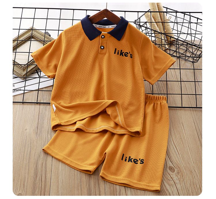 Mother & Kids Kinder Waffel Casual Kurzarm Hemd Anzug_voghion.com