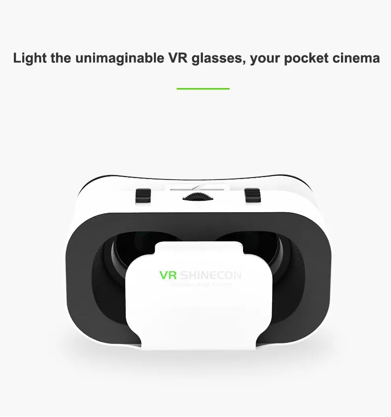 Shinecon 3D VR-briller Virtual Reality Viar Goggles Headset-enheder Smart hjelmlinser til mobiltelefon Mobil_voghion.com