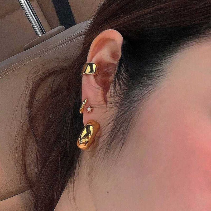 Unisex Mode Beliebte Überzogene Mehrschichtige Geometrische Sechseckige Dreidimensionale Ohrringe Aus Metall Für Frauen_voghion.com